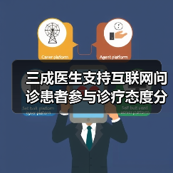 三成医生支持互联网问诊患者参与诊疗态度分化（图4）